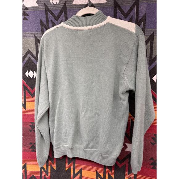 Alfred Dunner Sweater Floral Mint Harlequin Embroidery Petite Large Grandma - Picture 4 of 7